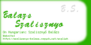 balazs szalisznyo business card